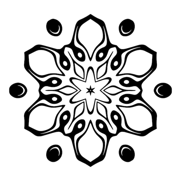Diseño floral radial con centro en forma de estrella