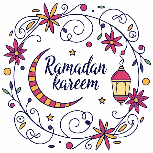 Diseño floral de Ramadan Kareem