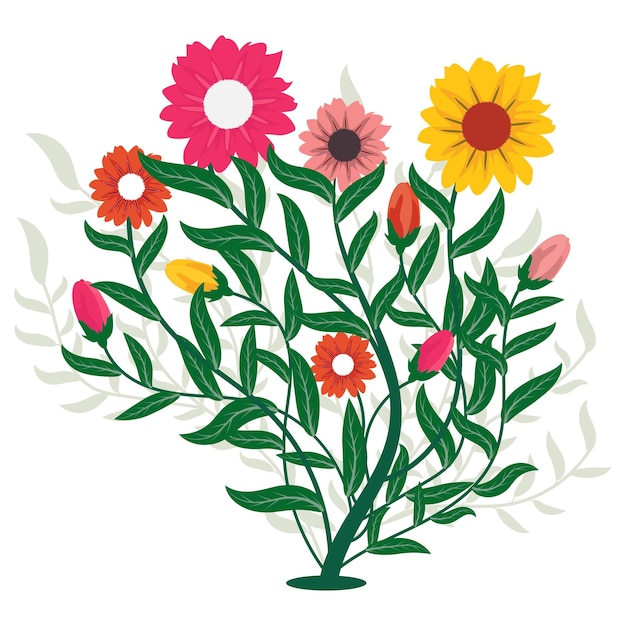 Vector diseño floral vectorial colorido