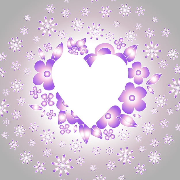 Vector diseño de flores 4 corazones pgv