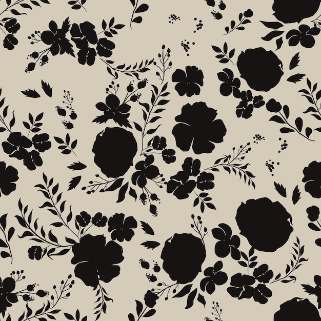 Diseño de flores abstractas sin costuras Patrón con arte abstracto texturizado Grunge sin costuras floral