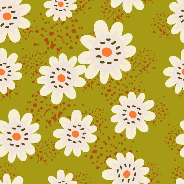 Diseño de flores abstractas elegantes y coloridas en un patrón sin costuras ideal para estampas de tela y telones de fondo con temas naturales que capturan la esencia de los prados de verano