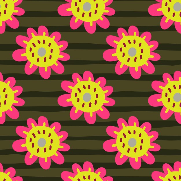 Diseño de flores abstractas elegantes y coloridas en un patrón sin costuras