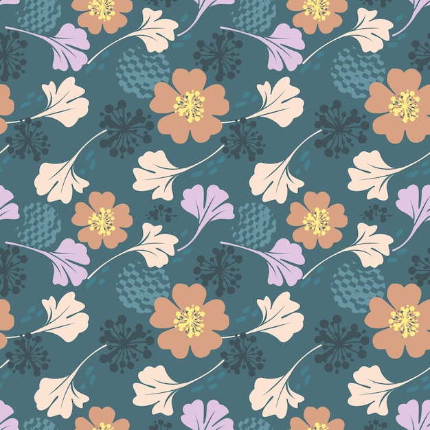 Diseño de flores abstractas con patrones sin fisuras de textura splash