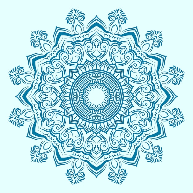 un diseño de flores azules y blancas que dice mandalas en un fondo azul