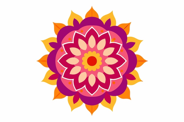 un diseño de flores coloridas en el centro de un círculo
