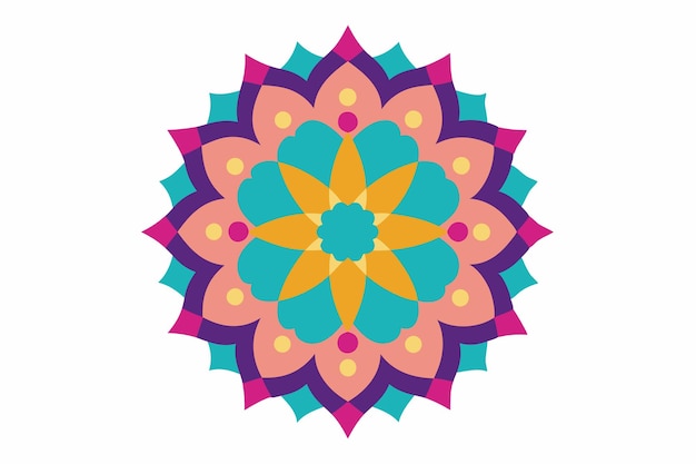 un diseño de flores coloridas en un círculo