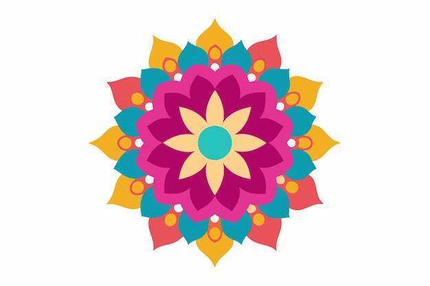 un diseño de flores coloridas en un círculo