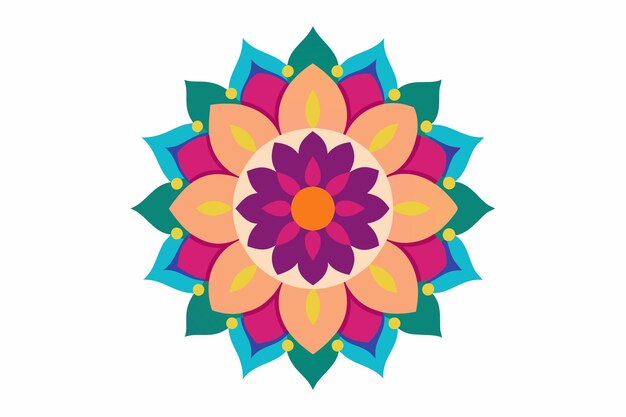un diseño de flores coloridas en un círculo