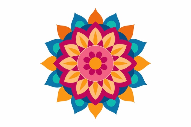 un diseño de flores coloridas en un círculo