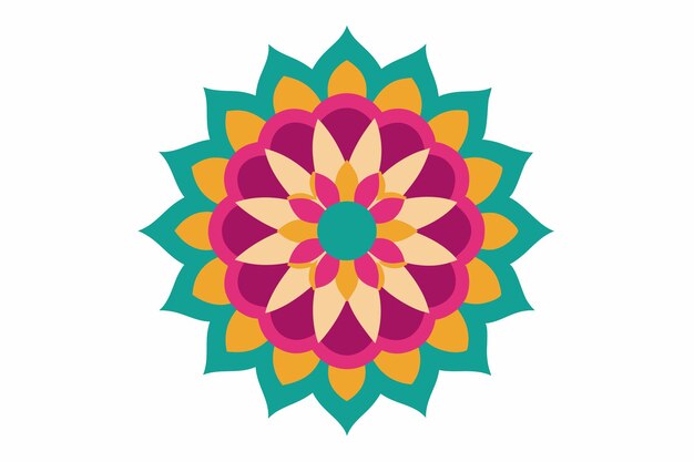 un diseño de flores coloridas en un círculo