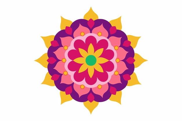 un diseño de flores coloridas en un círculo