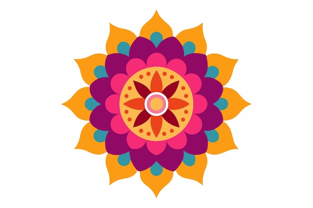 un diseño de flores coloridas en un círculo