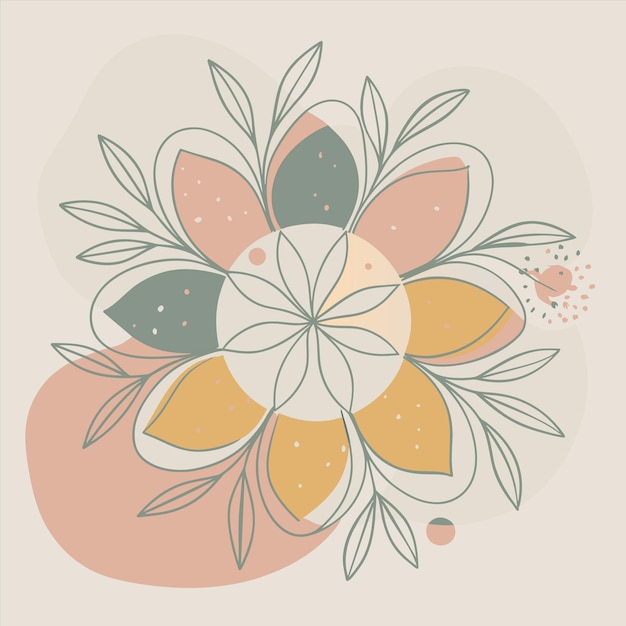 un diseño de flores coloridas con un fondo amarillo y naranja