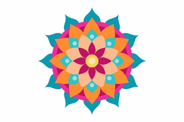 un diseño de flores coloridas se muestra en un círculo