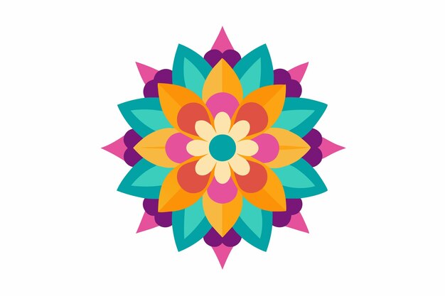un diseño de flores coloridas se muestra en un diseño colorido
