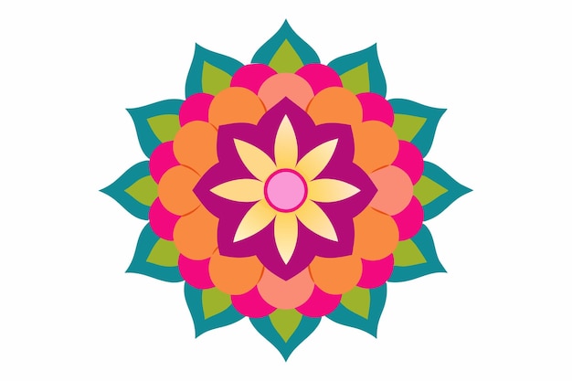un diseño de flores coloridas se muestra en un diseño colorido