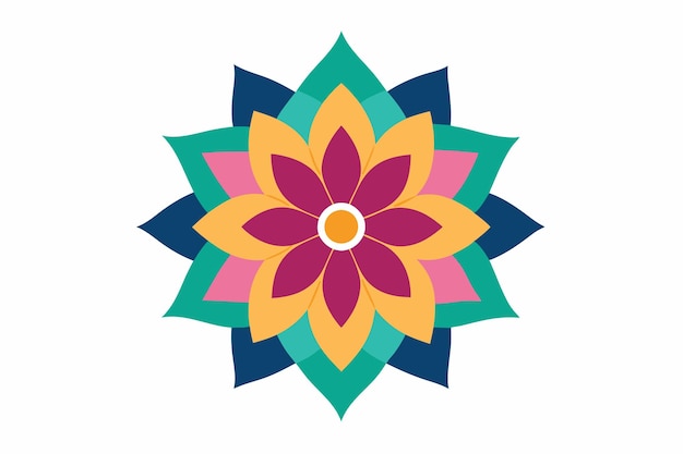 un diseño de flores coloridas se muestra en un diseño colorido