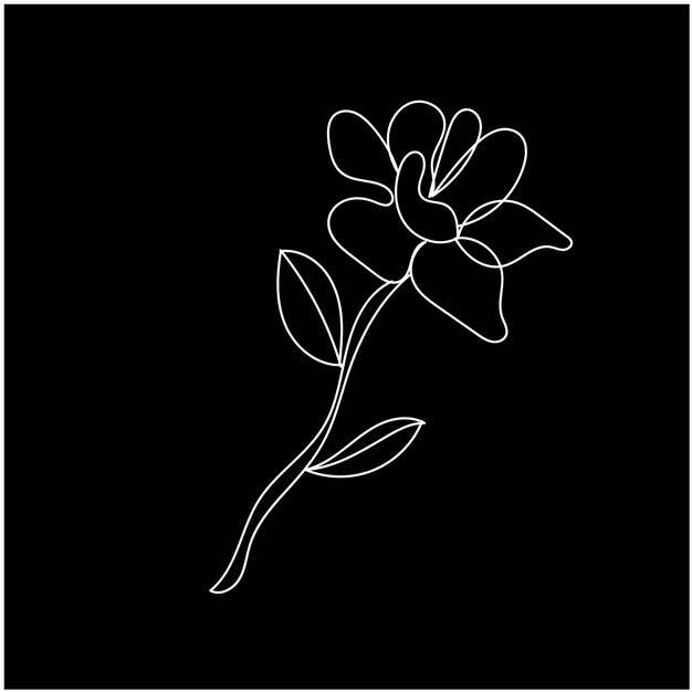 Diseño de flores dibujado a mano por vector libre en fondo oscuro