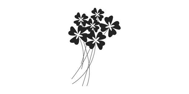 Diseño de flores dibujado a mano por vector o line art