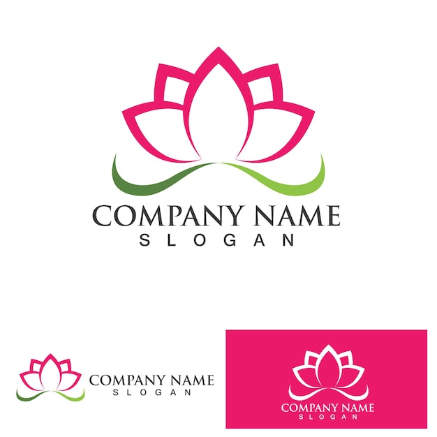 Diseño de flores de loto para spa yoga class hotel and resort