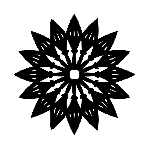 Diseño de flores de mandala negra