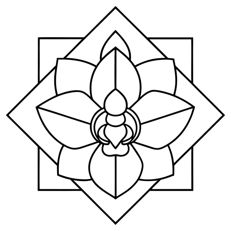 Vector diseño de flores de mandala sencillo y elegante mandala sencillo mandala intrincadas líneas patrones arte de pared