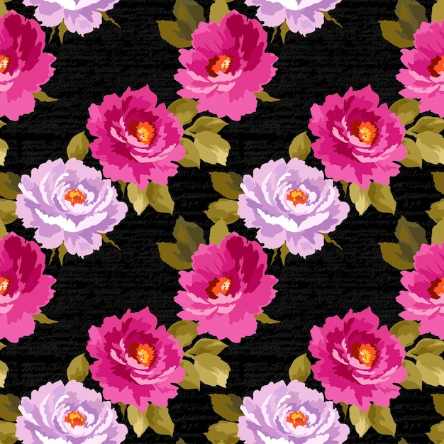 diseño de flores para pañuelo e impresión textil patrón sin costura vector de fondo