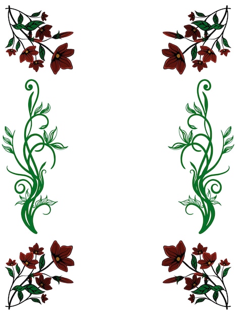 diseño de flores y ramitas vectoriales