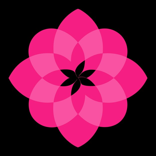 un diseño de flores rosas y blancas con un fondo negro