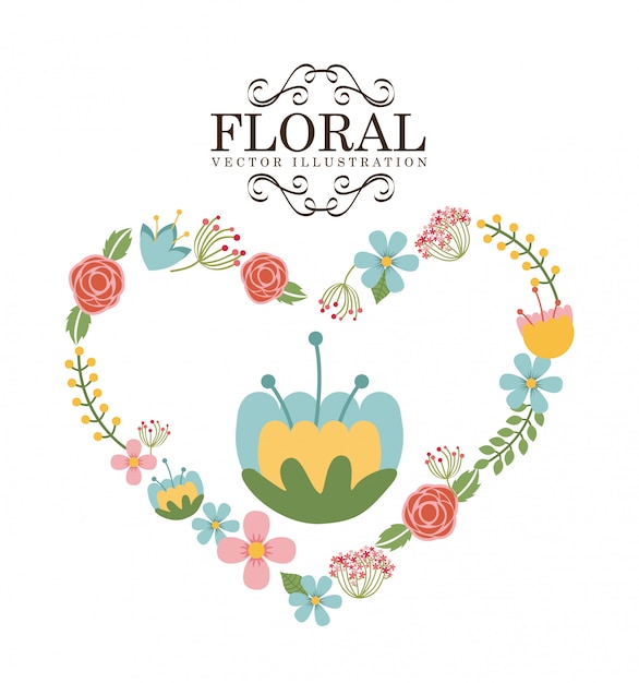 Diseño de flores sobre fondo blanco ilustración vectorial