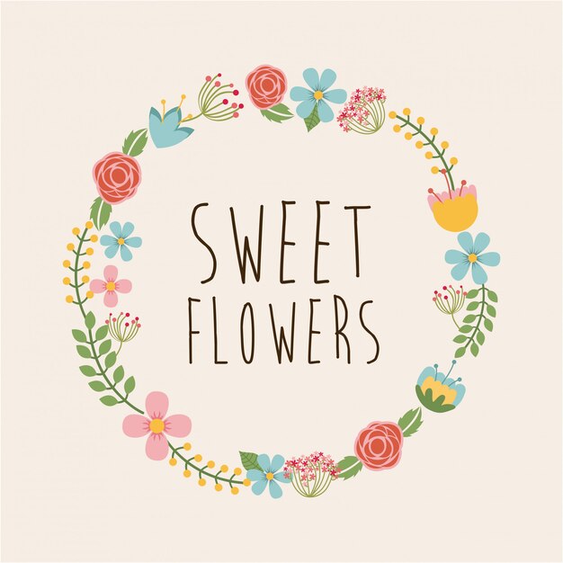 Diseño de flores sobre fondo rosa ilustración vectorial