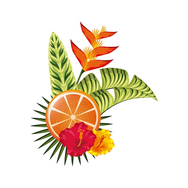 Diseño de flores tropicales