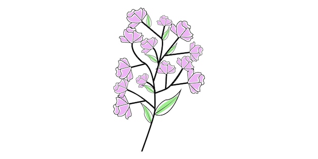 Vector diseño de flores de vector dibujado a mano o line art
