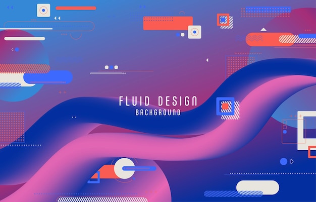 Diseño fluido abstracto de geometría colorida con patrón de forma fluida. superposición de fondo de colores clásicos originales. ilustración vectorial