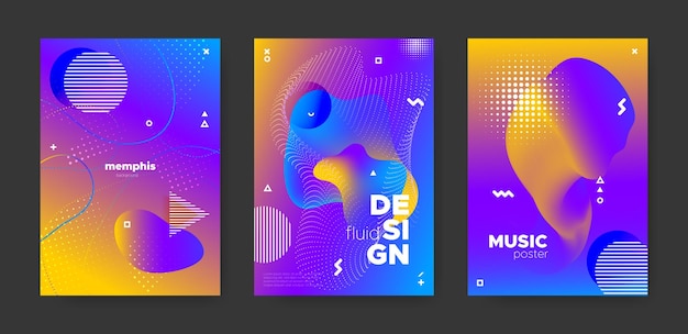 Diseño fluido para volantes o folletos de cubiertas geométricas abstractas.