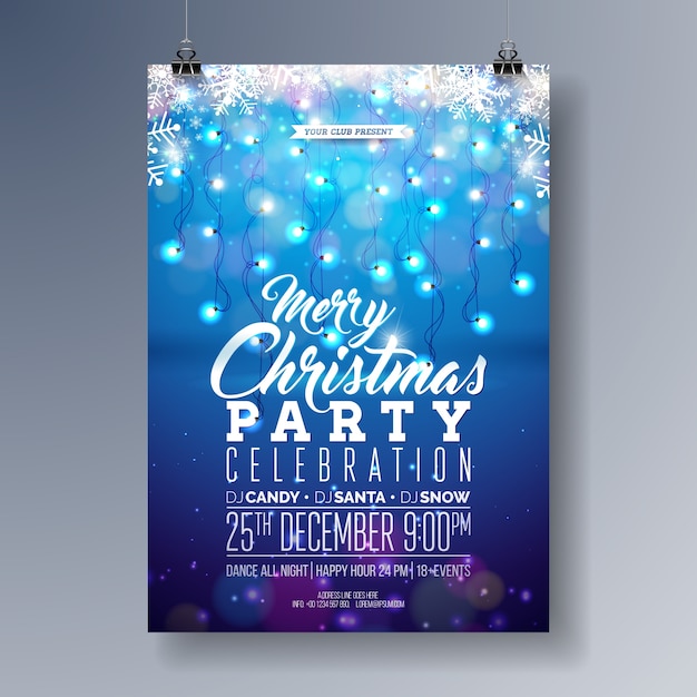 Diseño de flyer fiesta de navidad feliz