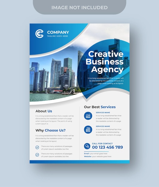 Diseño de flyer de negocios corporativos agencia de marketing digital vector premium