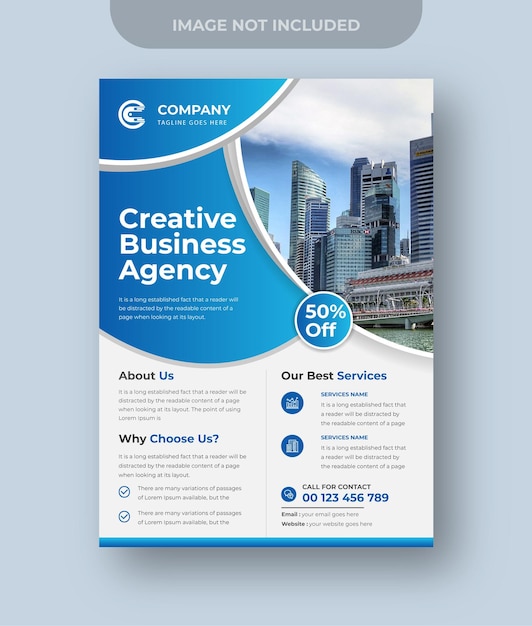 Diseño de flyer de negocios corporativos agencia de marketing digital vector premium