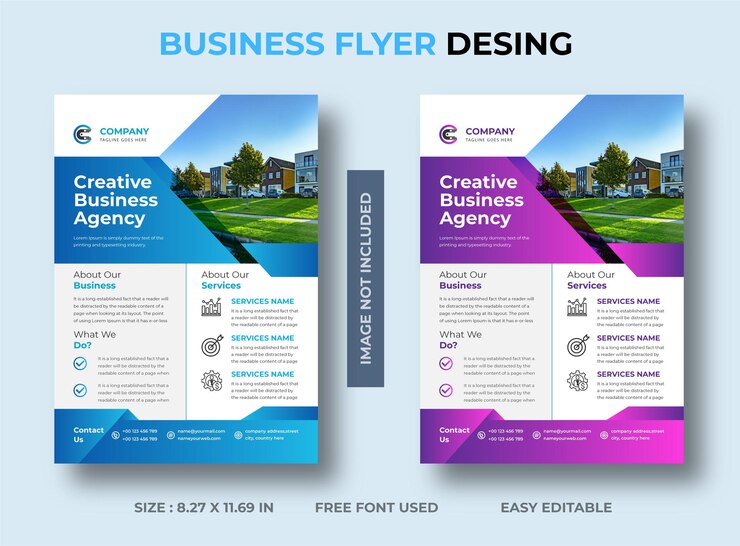 Diseño de flyer de negocios moderno y creativo.