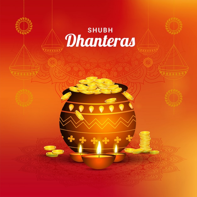 Diseño de flyer shubh (happy) dhanteras.