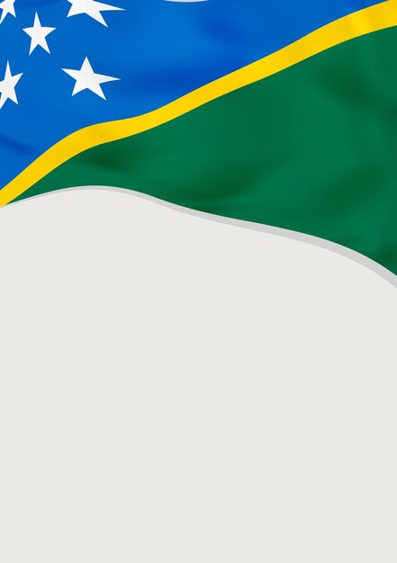 Diseño de folleto con la bandera de la plantilla de Vector de las Islas Salomón