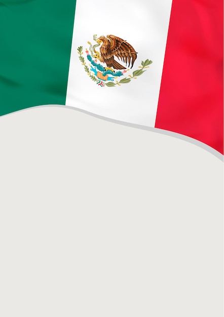 Vector diseño de folleto con la bandera de la plantilla de vector de méxico