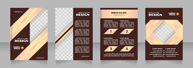 Diseño de folleto en blanco de deflación. Conjunto de plantillas con espacio de copia para texto. Colección de informes corporativos prefabricados. 4 páginas de papel editables. Fuentes Syncopate, Poller One, Arial Regular utilizadas