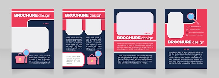 Vector diseño de folleto en blanco de responsabilidad social corporativa. conjunto de plantillas con espacio de copia para texto. colección de informes corporativos prefabricados. 4 páginas de papel editables. nunito light, fuentes en negrita utilizadas