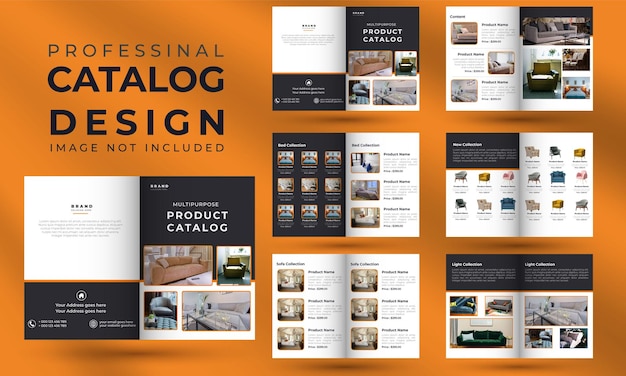 Vector diseño de folleto de catálogo polivalente y plantilla de catálogo de productos minimalista vectorial