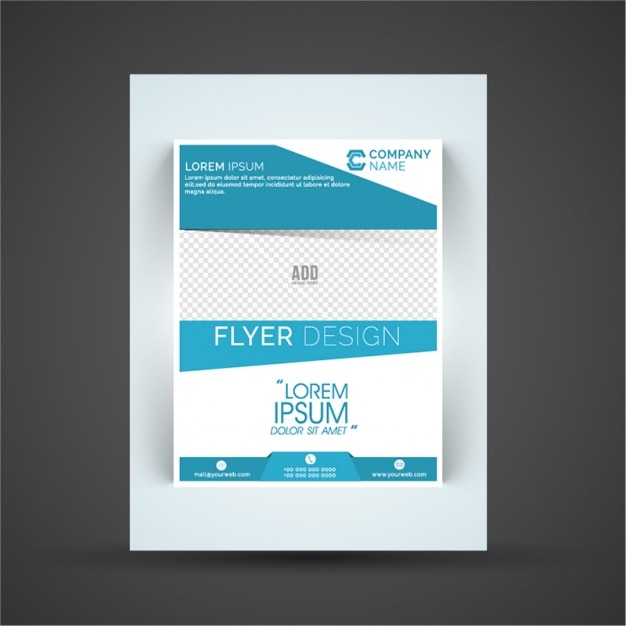 Vector diseño de folleto con elementos azules