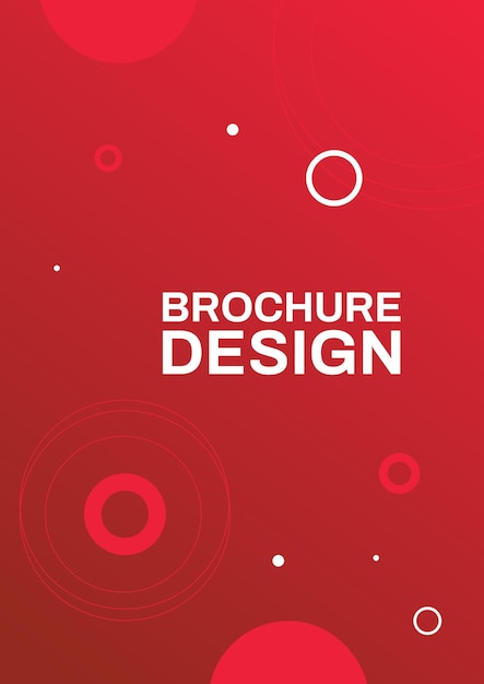 Diseño de folleto con gradiente rojo y círculos geométricos