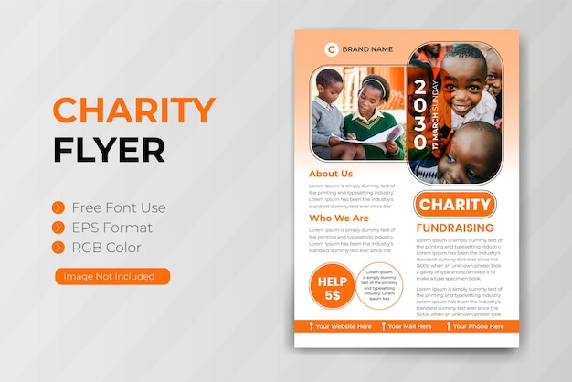 Vector diseño de folleto de medios sociales para un cartel de evento de banner de caridad