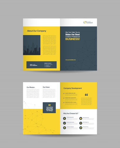 Diseño de folleto de negocios bifold